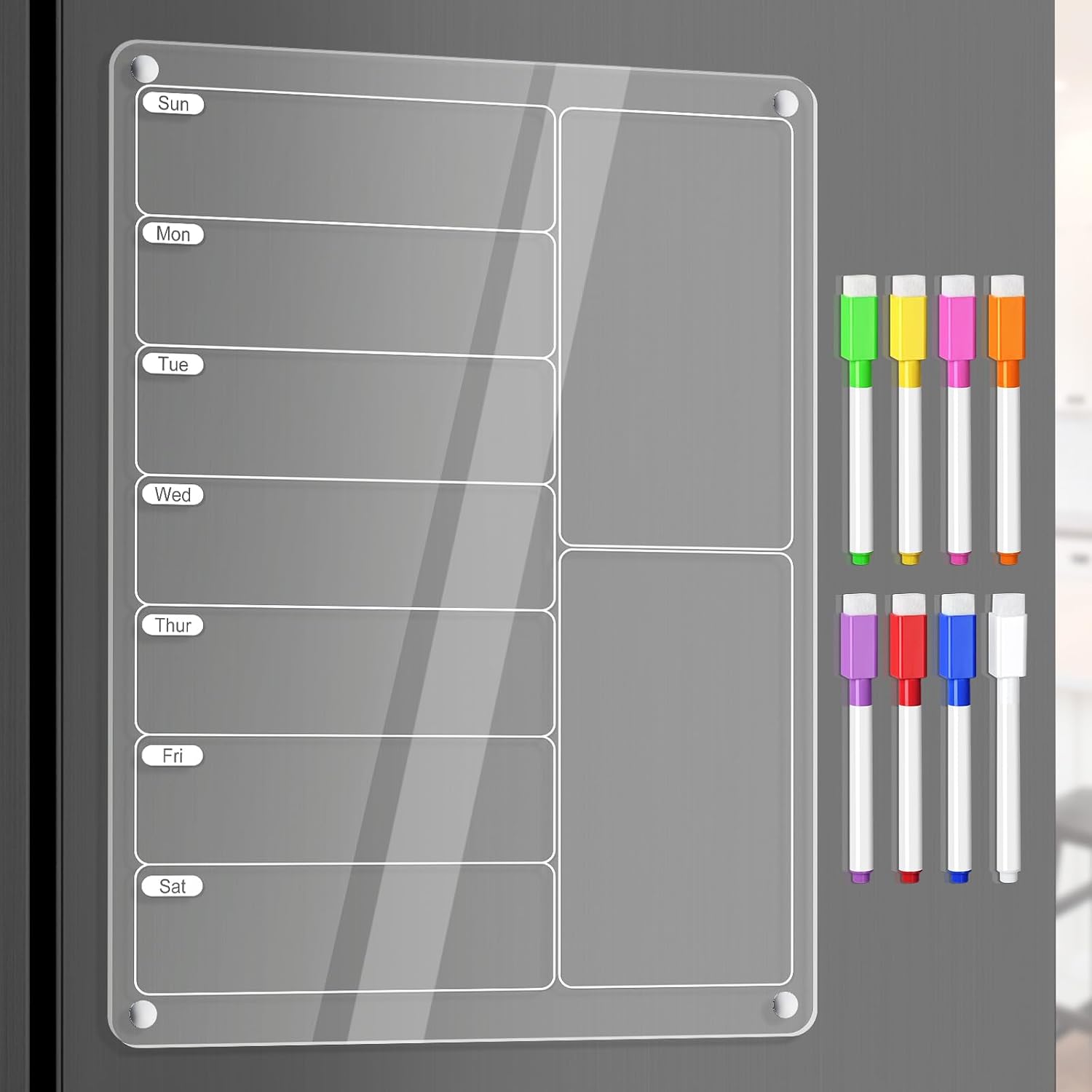 Dry Erase Weekly - Planificateur de repas hebdomadaire magnétique en