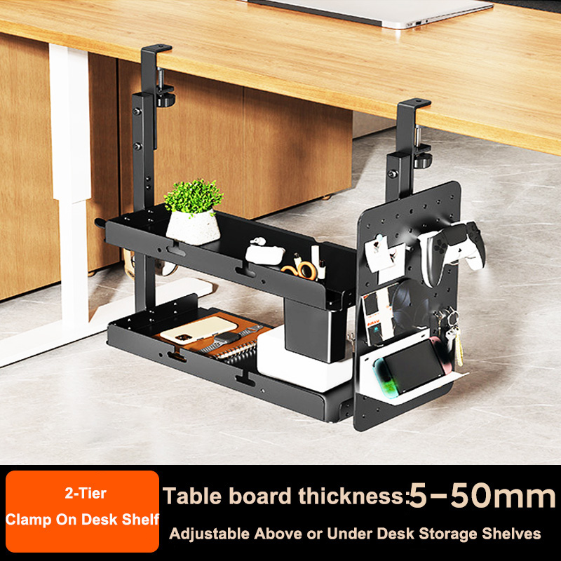 Gaming Desk With Hutch - Étagère à 2 niveaux à fixer