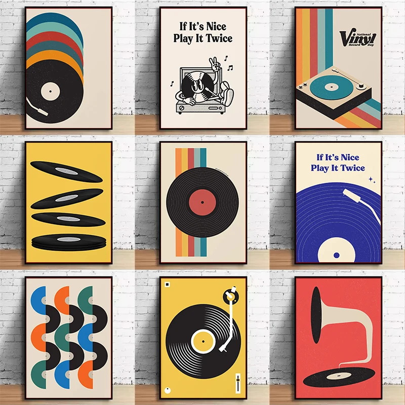 Office Furniture Layout - Impression sur toile de disque vinyle