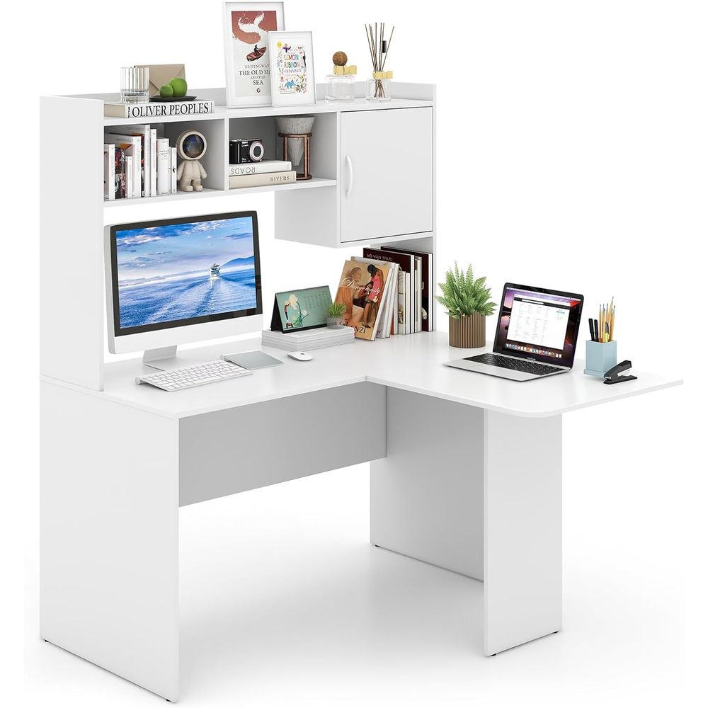 Gaming Desk With Hutch - Bureau en forme de L avec