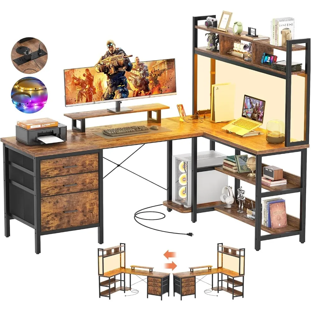 Gaming Desk With Hutch - Bureau en L Aheaplus avec meuble
