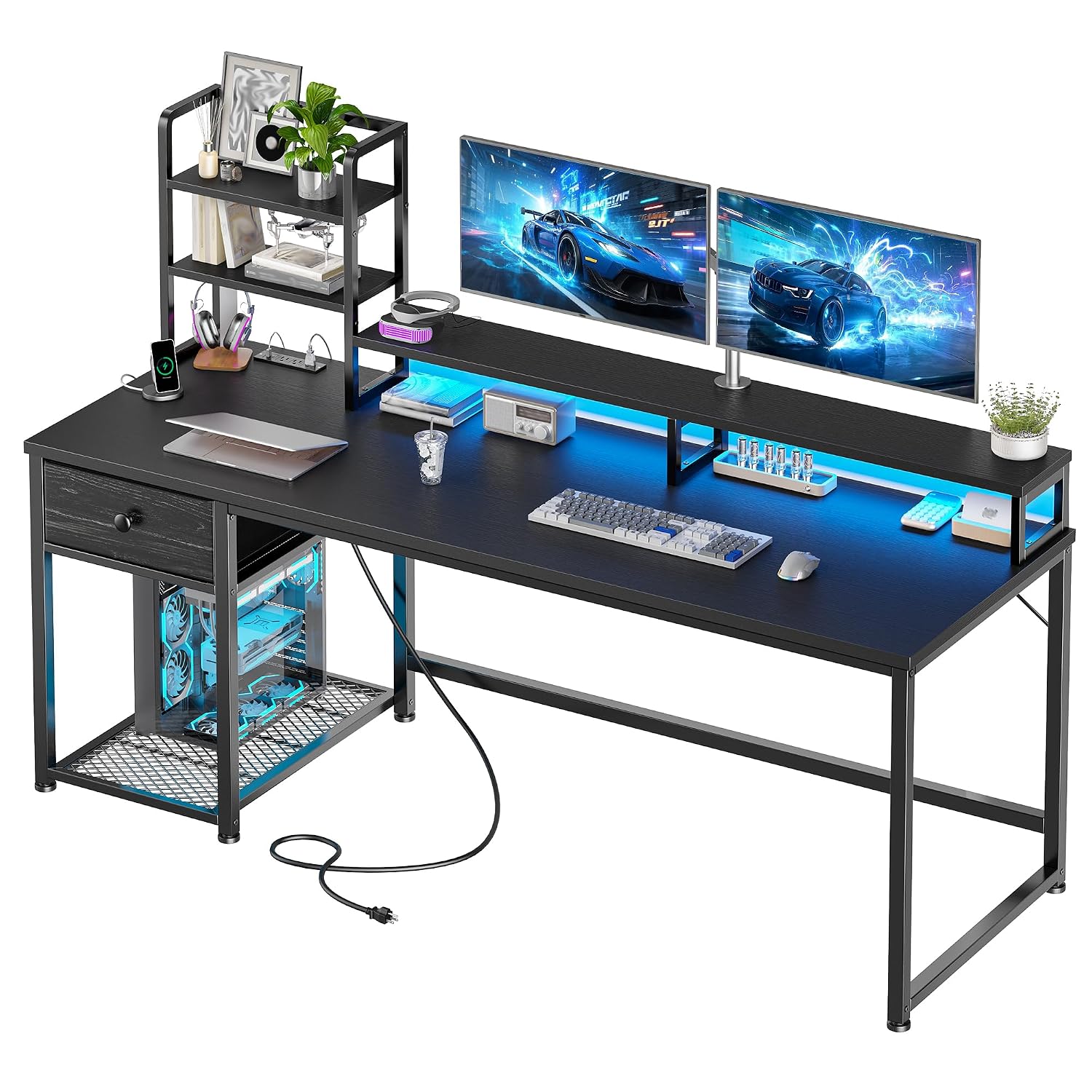 Gaming Desk With Hutch - Bureau de jeu avec étagère supérieure