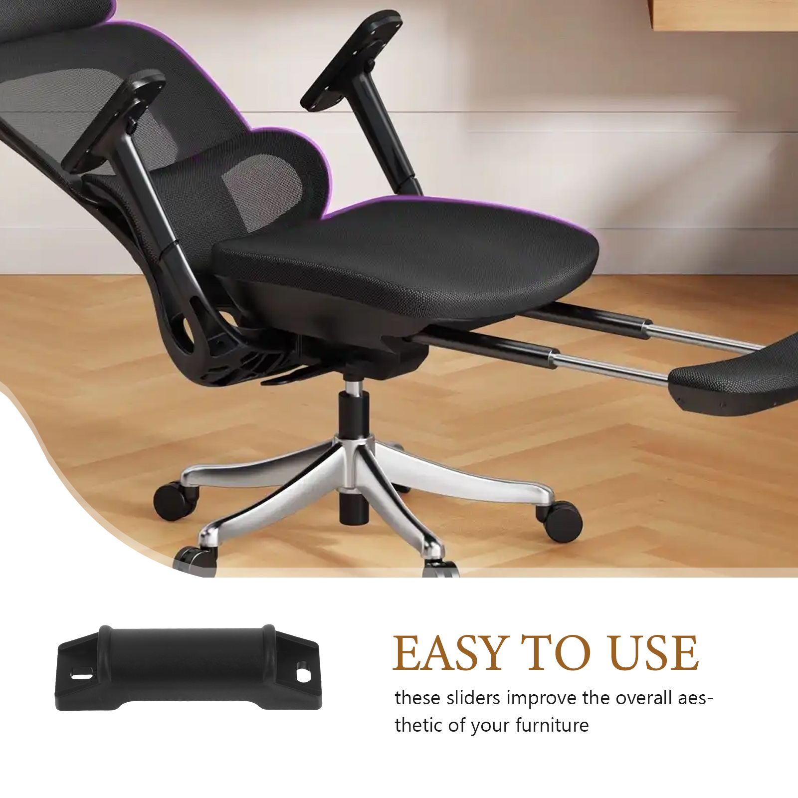 Gaming Desk With Hutch - 4 pièces chaise de bureau repose-pieds