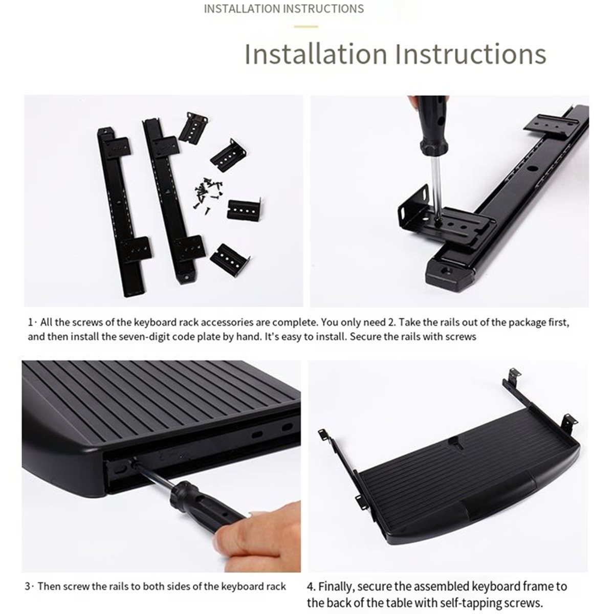 Keyboard Drawer Under - Tiroir de rangement pour clavier sous