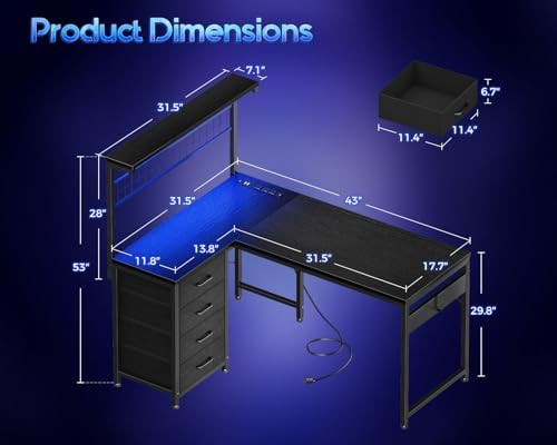 Bureau de jeu en forme de L de - Gaming Desk With Hutch avis et prix
