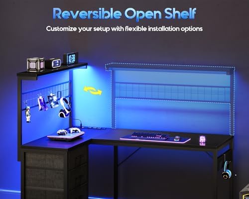 Bureau de jeu en forme de L de - Gaming Desk With Hutch avis et prix