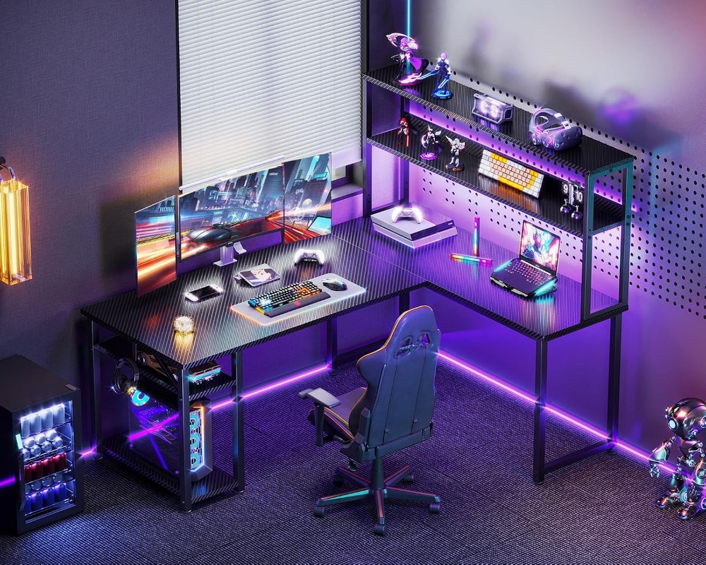 Bureau de jeu en forme de L de - Gaming Desk With Hutch avis et prix