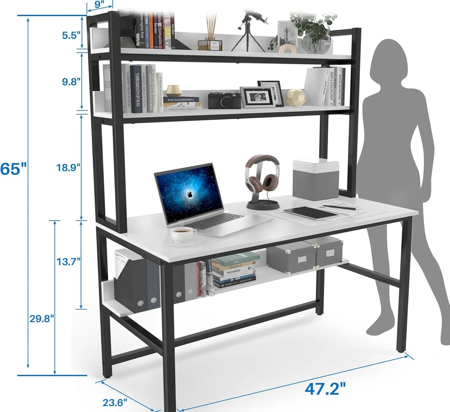 Bureau d'ordinateur avec étagè - Gaming Desk With Hutch avis et prix