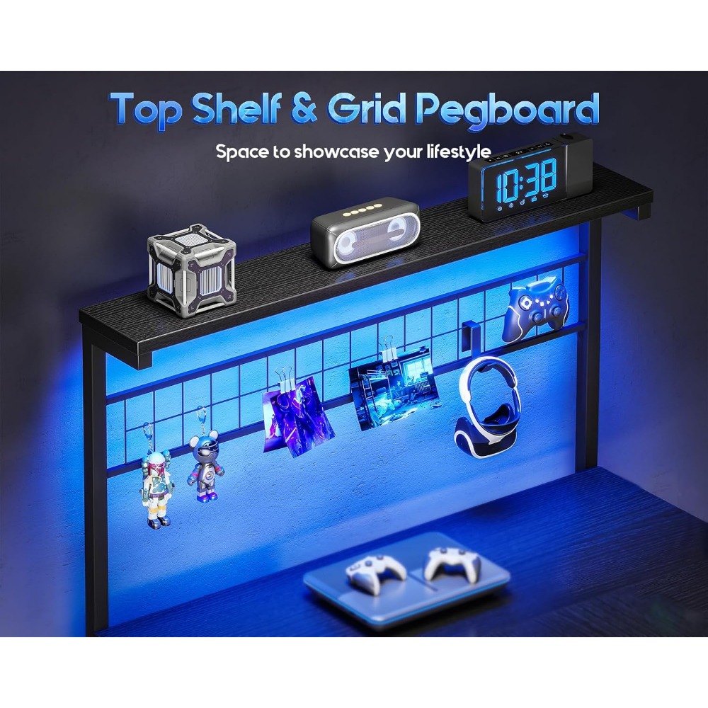 Bureau de jeu en forme de L av - Gaming Desk With Hutch avis et prix