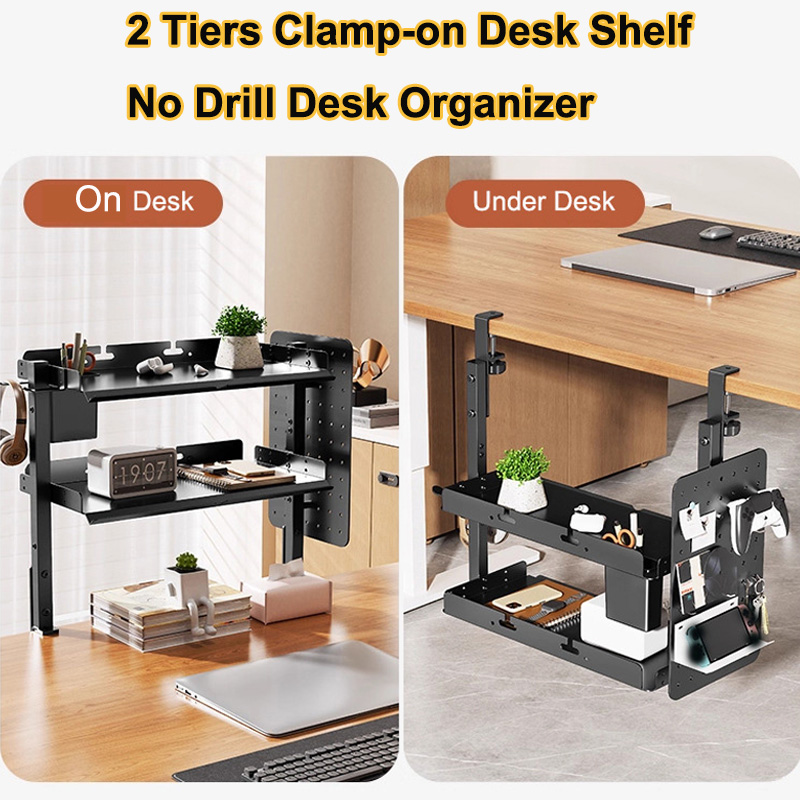 Étagère à 2 niveaux à fixer su - Gaming Desk With Hutch avis et prix