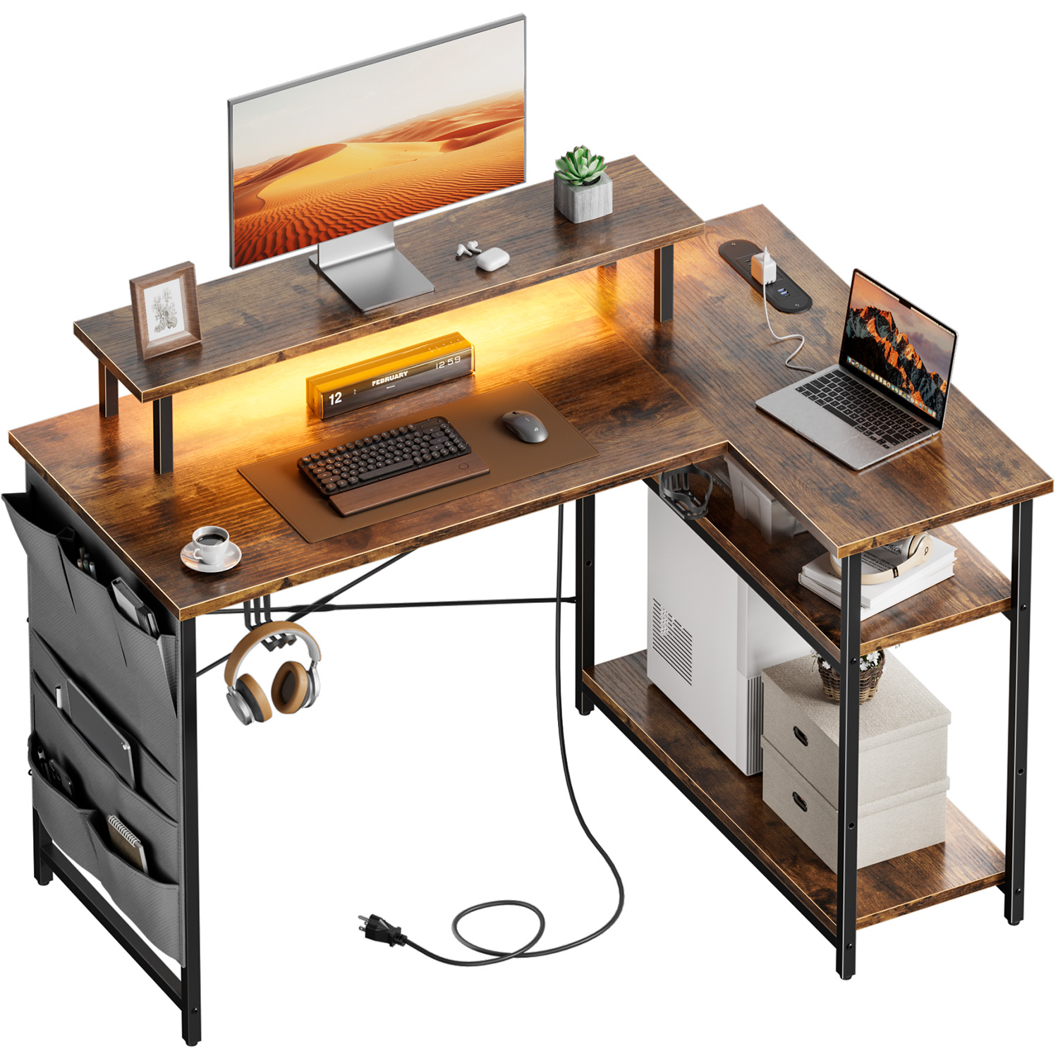 Bureau d'ordinateur en forme d - Gaming Desk With Hutch avis et prix