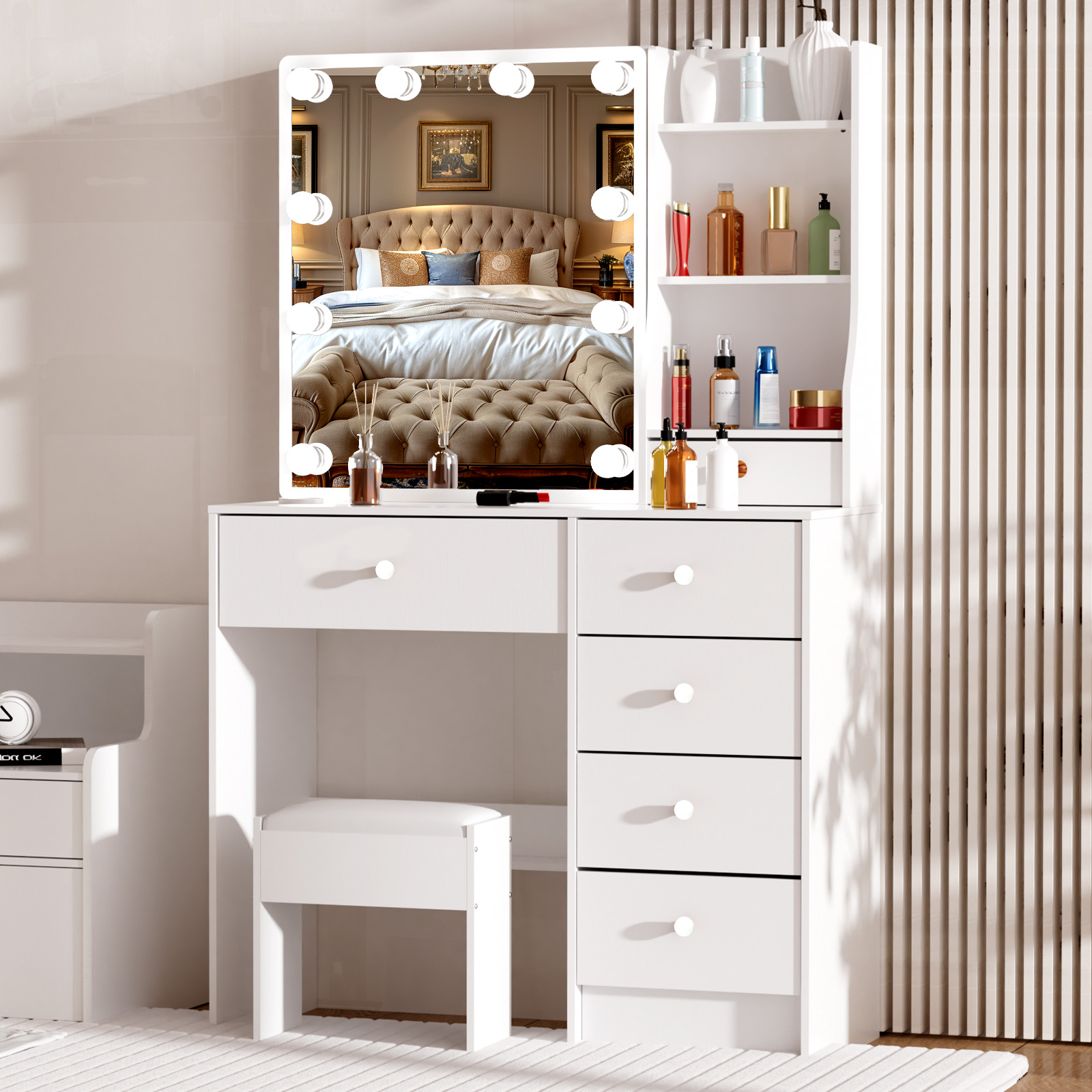 Coiffeuse moderne blanche avec - Office Furniture Reborn avis et prix
