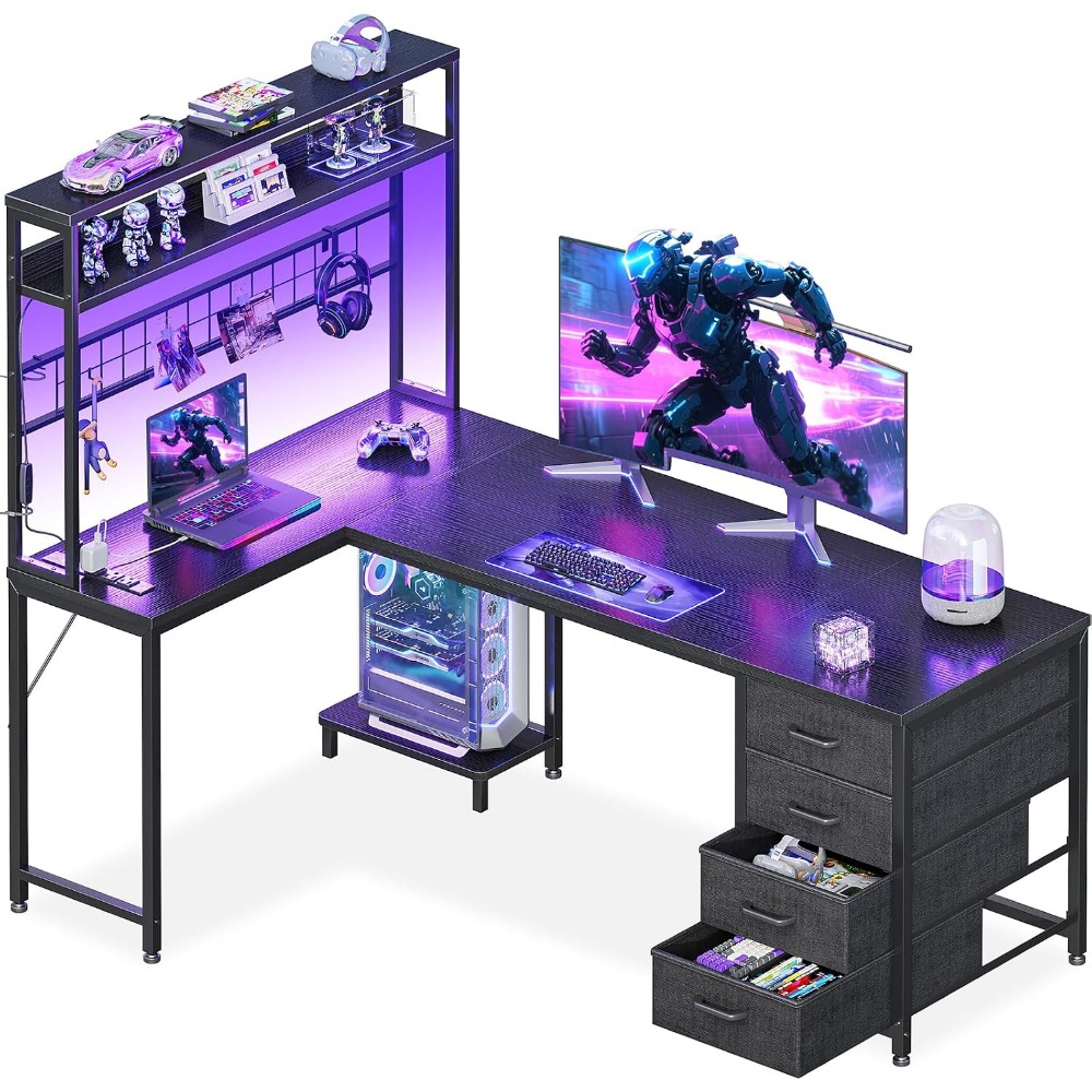 Bureau de jeu en forme de L AO - Gaming Desk With Hutch avis et prix