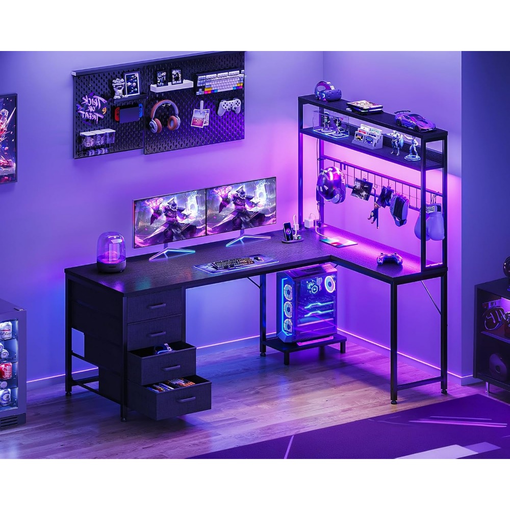 Bureau de jeu en forme de L AO - Gaming Desk With Hutch avis et prix
