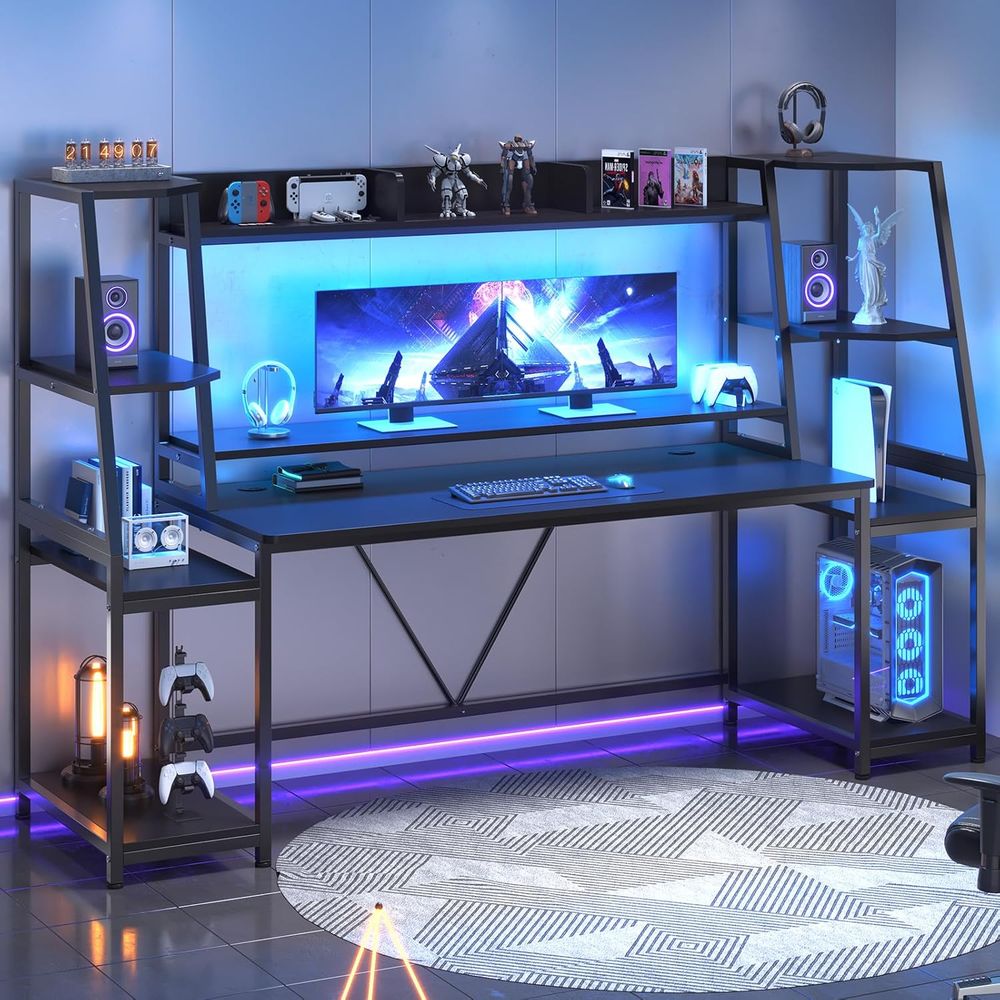 Bureau de jeu de 79'' avec écl - Gaming Desk With Hutch avis et prix