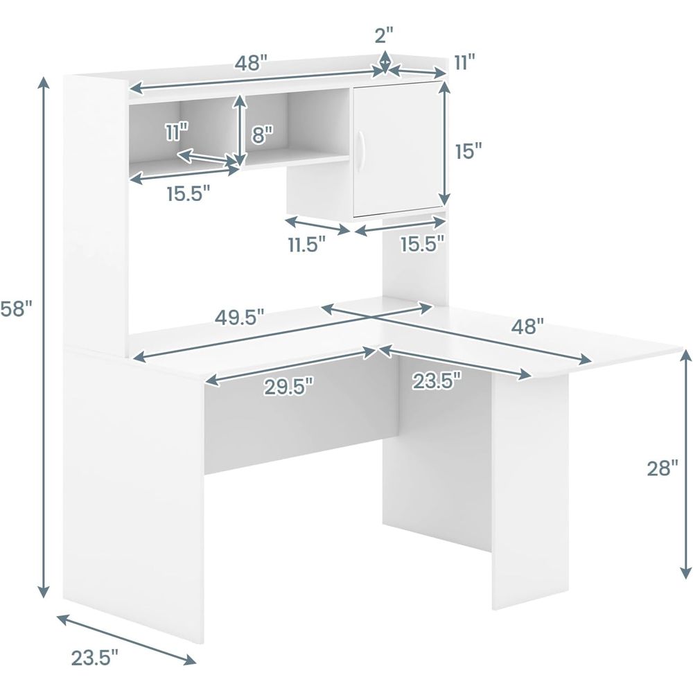 Bureau en forme de L avec meub - Gaming Desk With Hutch avis et prix