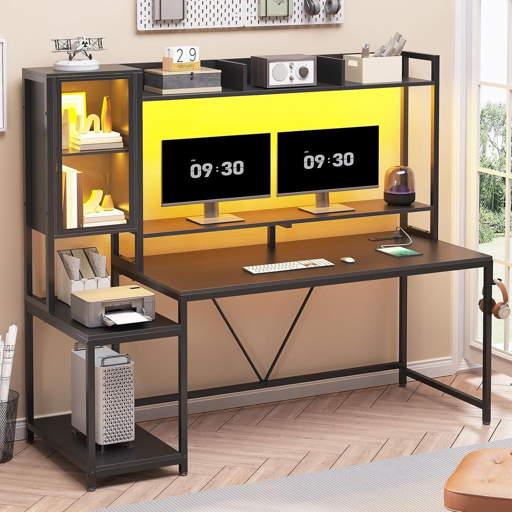 Bureau de jeu de 60 pouces ave - Gaming Desk With Hutch avis et prix