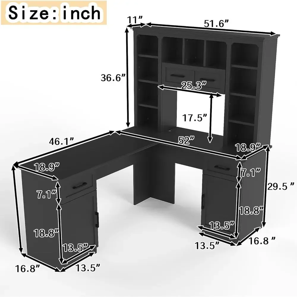 Bureau de travail en forme de  - Gaming Desk With Hutch avis et prix