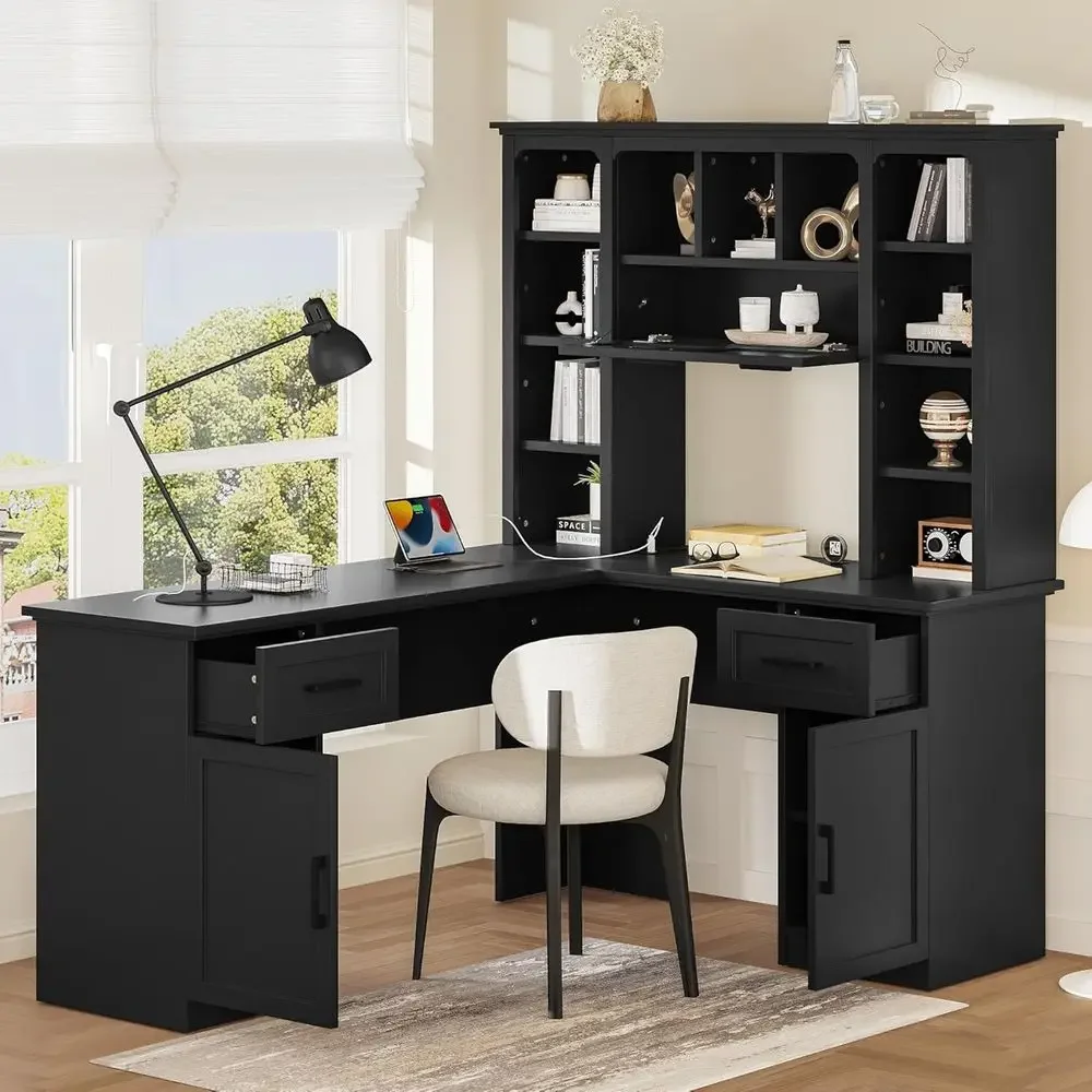 Bureau de travail en forme de  - Gaming Desk With Hutch avis et prix