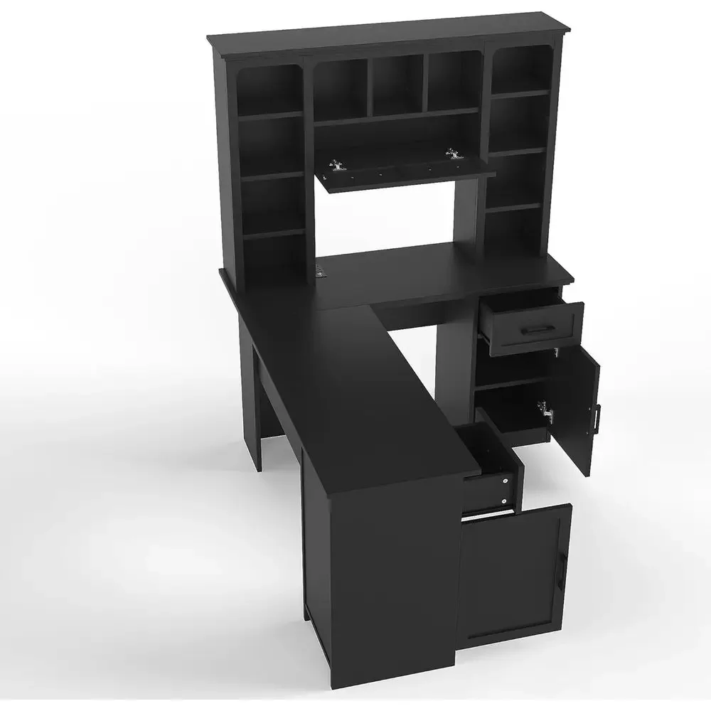 Bureau de travail en forme de  - Gaming Desk With Hutch avis et prix