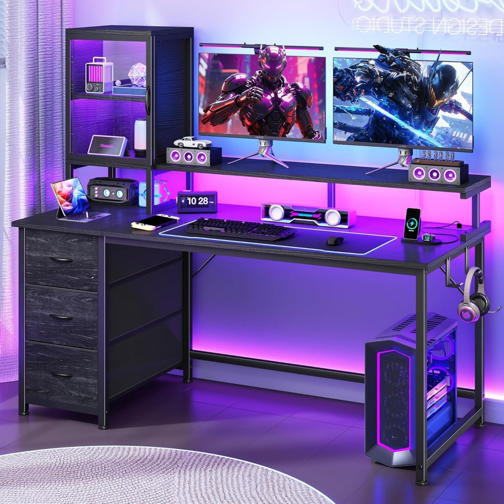 Bureau de jeu de 47 pouces ave - Gaming Desk With Hutch avis et prix
