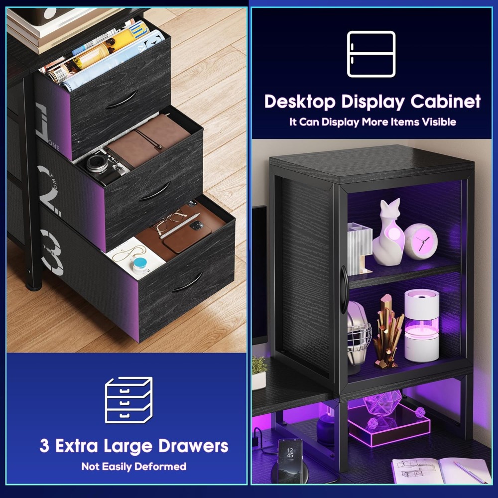 Bureau de jeu de 47 pouces ave - Gaming Desk With Hutch avis et prix